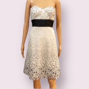 White House Black Market sz 2 dress formal sparkly strapless sheer overlay WHBM